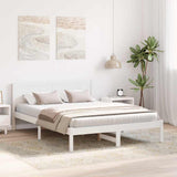 Vidaxl bedframe wit 150 x 200 cm massief grenenhout