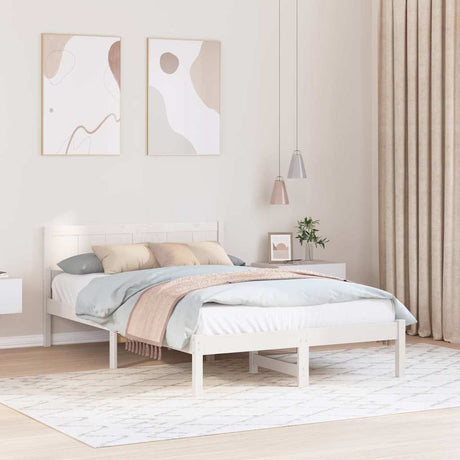 Vidaxl bedframe wit 120 x 200 cm massief grenenhout