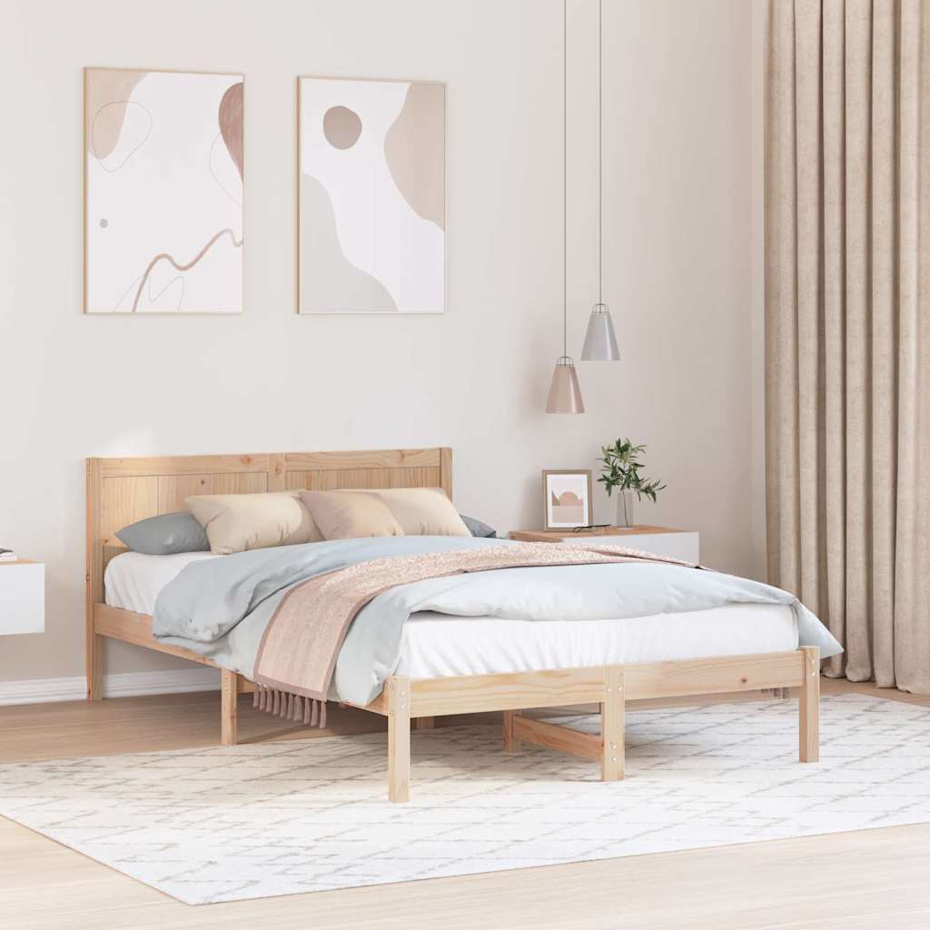 Vidaxl bedframe bruin 140 x 190 cm massief grenenhout