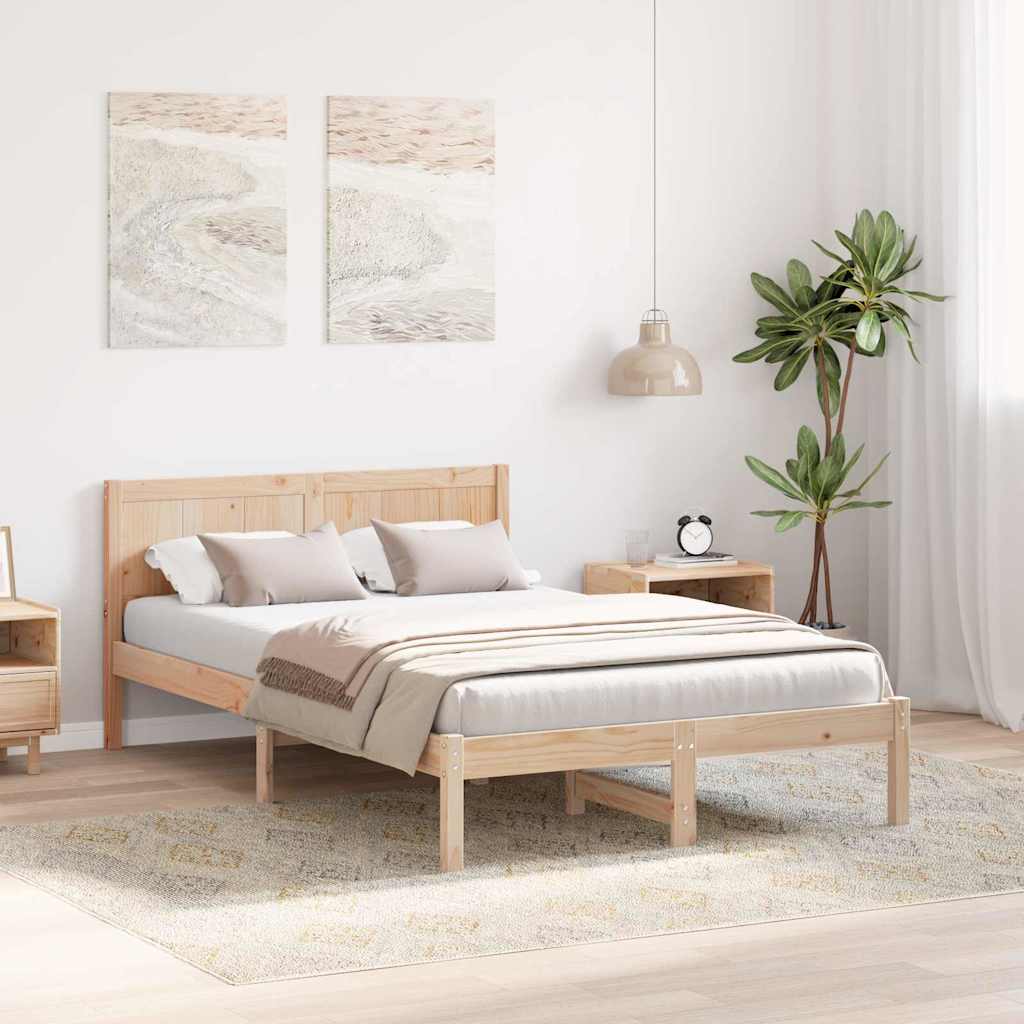 Vidaxl bedframe bruin 140 x 190 cm massief grenenhout