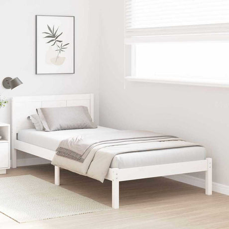 Vidaxl bedframe wit 80 x 200 cm massief grenenhout
