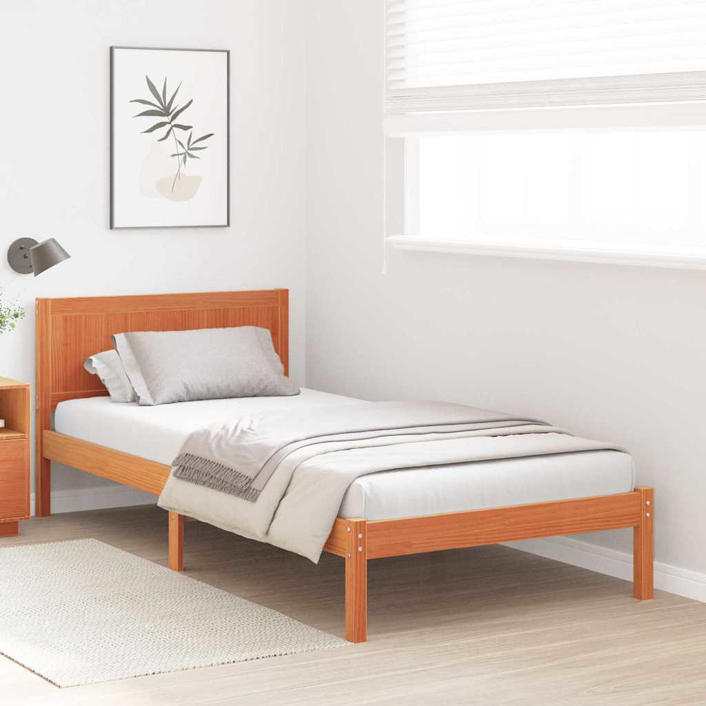 Vidaxl bedframe bruin 90 x 200 cm massief grenenhout