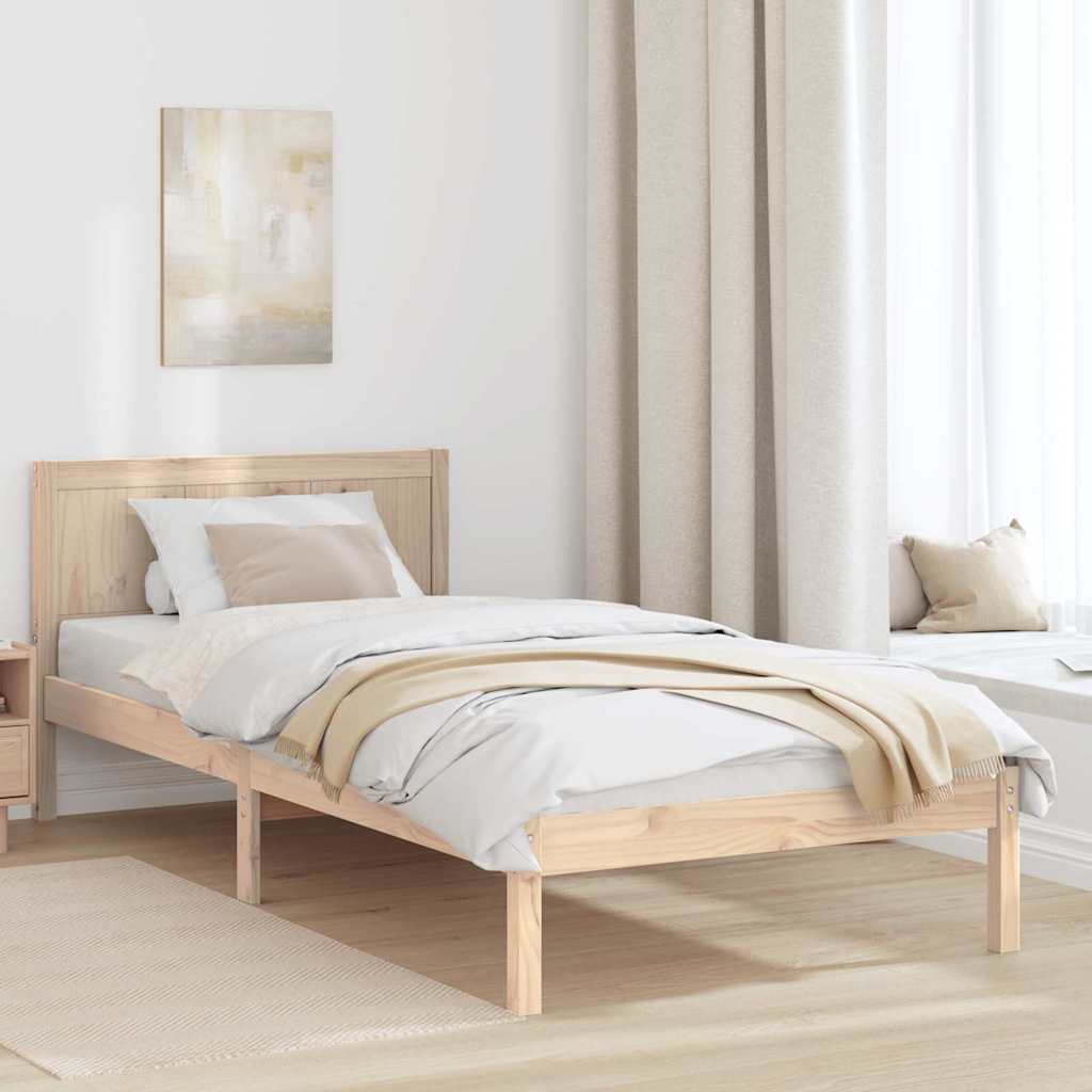 Vidaxl bedframe bruin 75 x 190 cm massief grenenhout
