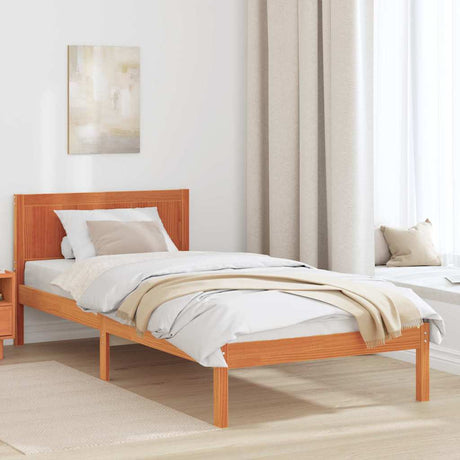 Vidaxl bedframe bruin 75 x 190 cm massief grenenhout