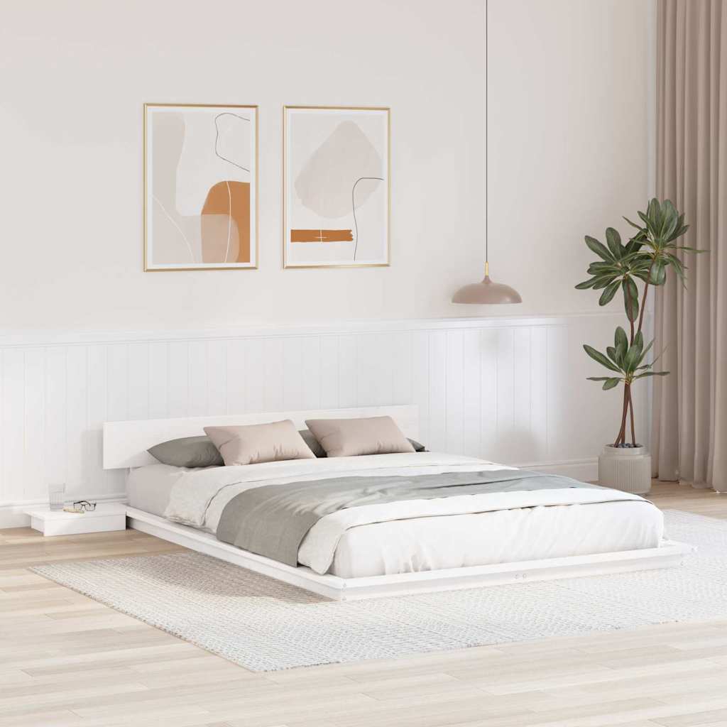 Vidaxl bedframe wit 140 x 200 cm hout