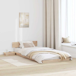 Vidaxl bedframe met hoofdeinde met opslag bruin 90 x 200 cm hout