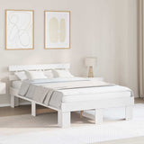 Vidaxl bedframe met hoofdeinde wit 140 x 190 cm massief grenenhout
