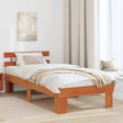 Vidaxl bedframe met hoofdeinde wasbruin 75 x 190 cm massief grenenhout