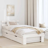 Vidaxl bedframe met hoofdeinde wit 80 x 200 cm massief grenenhout