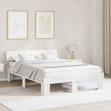 Vidaxl bedframe met hoofdeinde wit 140 x 200 cm massief grenenhout