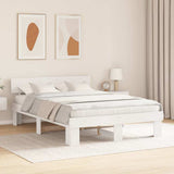 Vidaxl bedframe met hoofdeinde wit 140 x 200 cm massief grenenhout
