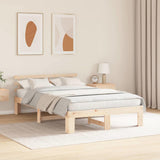 Vidaxl bedframe met hoofdeinde naturel 140 x 190 cm massief grenenhout