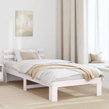Vidaxl bedframe met hoofdeinde wit 90 x 200 cm massief grenenhout