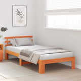 Vidaxl bedframe met hoofdeinde wasbruin 90 x 190 cm massief grenenhout