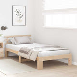Vidaxl bedframe met hoofdeinde naturel 75 x 190 cm massief grenenhout