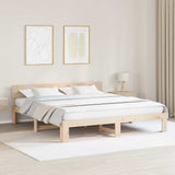 Vidaxl bedframe met hoofdeinde naturel 200 x 200 cm massief grenenhout