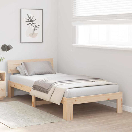 Vidaxl bedframe met hoofdeinde naturel 100 x 200 cm massief grenenhout