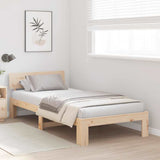 Vidaxl bedframe met hoofdeinde naturel 80 x 200 cm massief grenenhout