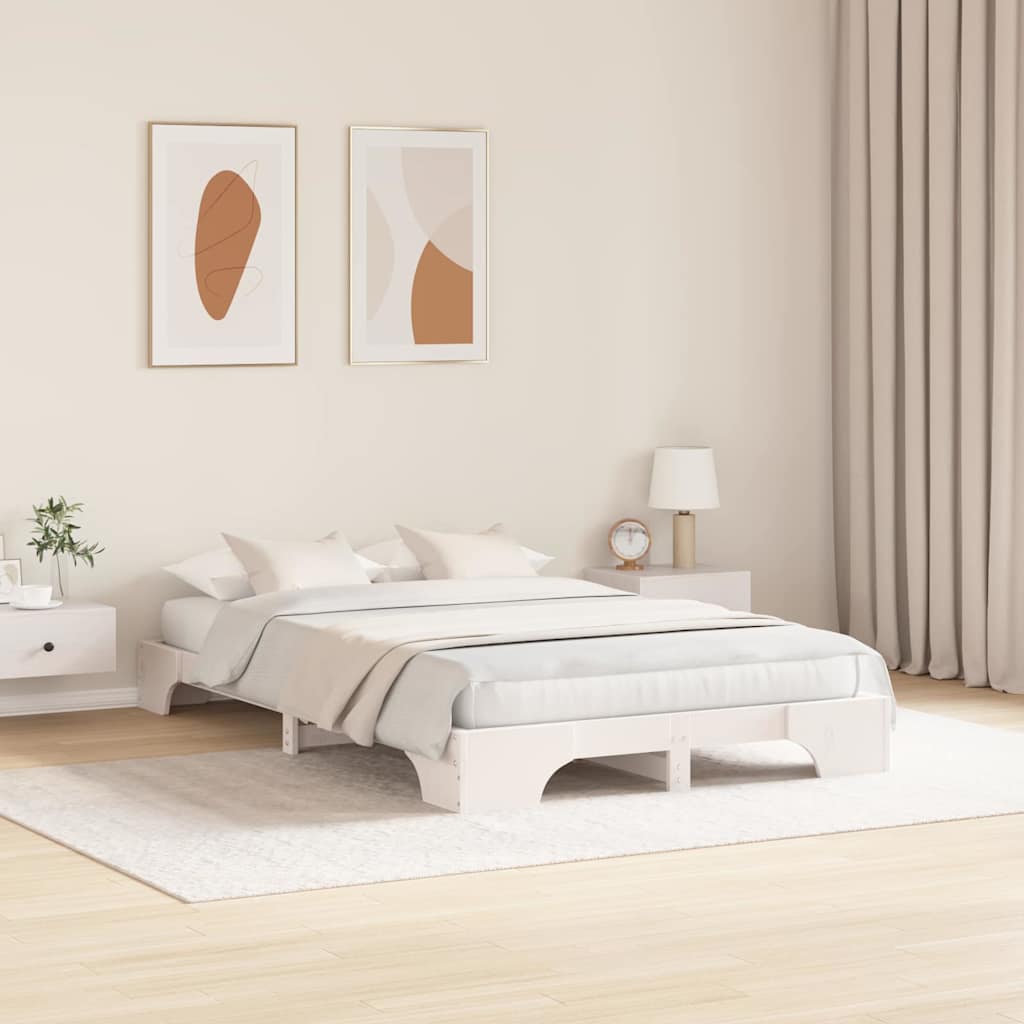 Vidaxl bedframe wit 120 x 190 cm massief grenenhout