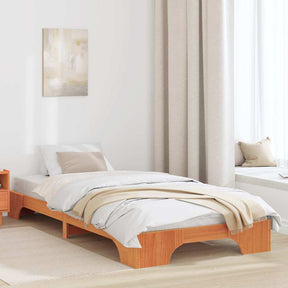 Vidaxl bedframe wasbruin 90 x 200 cm massief grenenhout