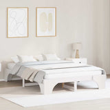 Vidaxl bedframe wit 150 x 200 cm massief grenenhout