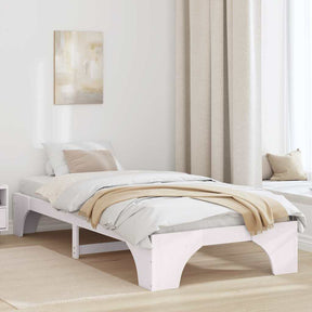Vidaxl bedframe wit 80 x 200 cm massief grenenhout
