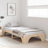 Vidaxl bedframe naturel 75 x 190 cm massief grenenhout