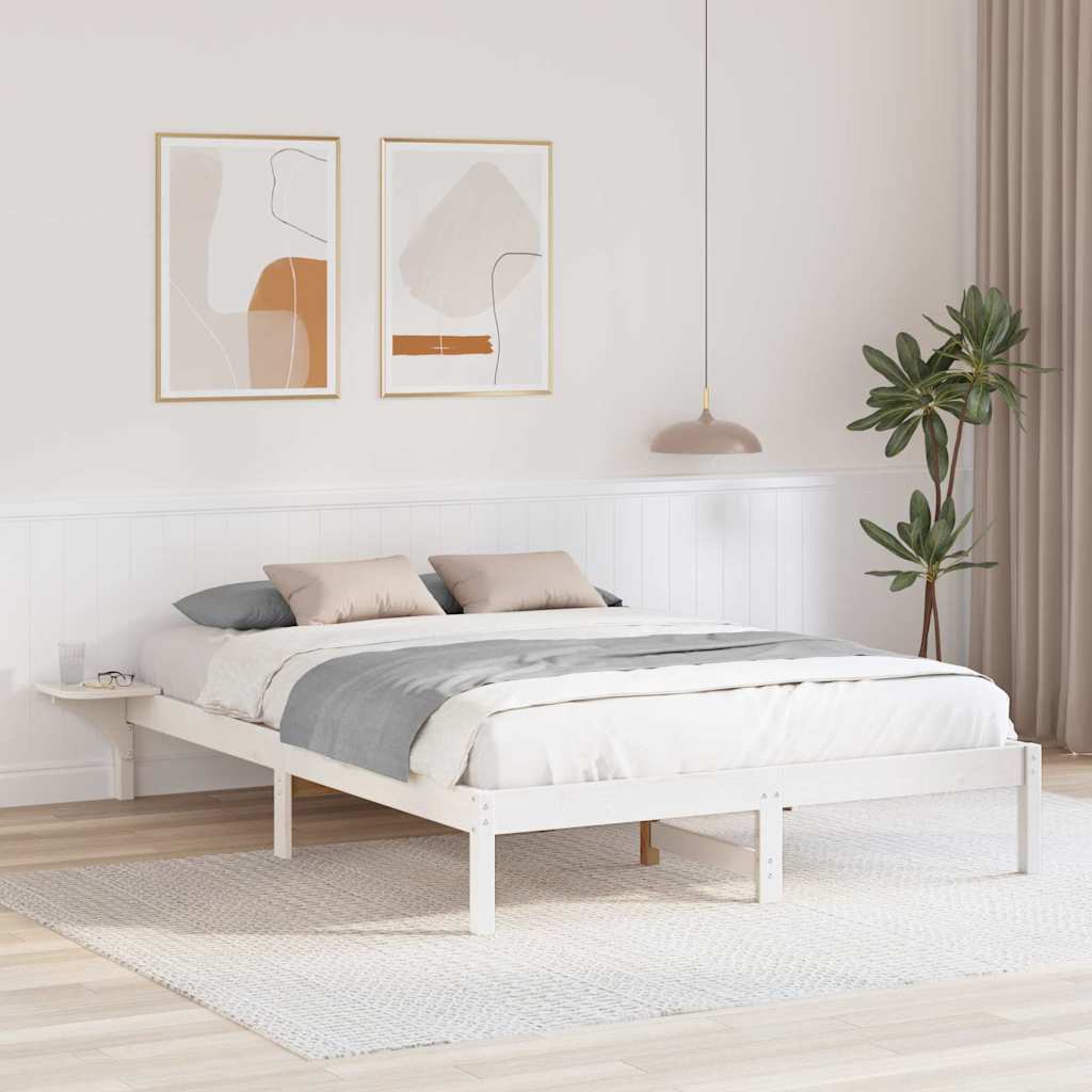Vidaxl bedframe wit 160 x 200 cm massief grenenhout