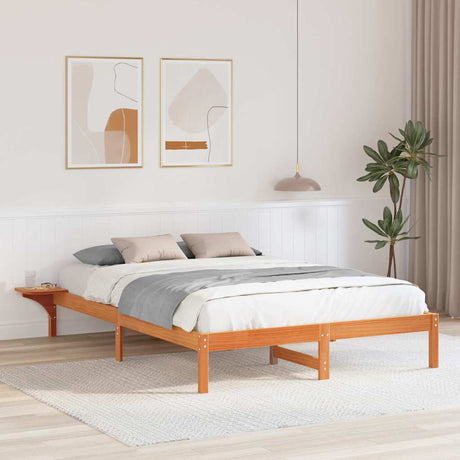 Vidaxl bedframe wasbruin 150 x 200 cm massief grenenhout