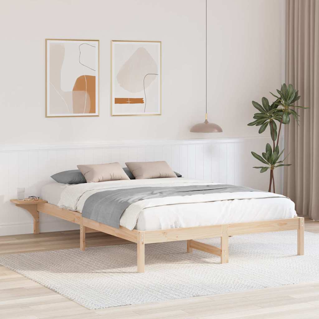 Vidaxl bedframe naturel 140 x 200 cm massief grenenhout