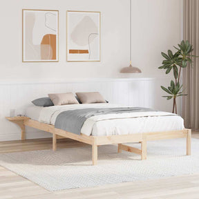 Vidaxl bedframe naturel 140 x 190 cm massief grenenhout