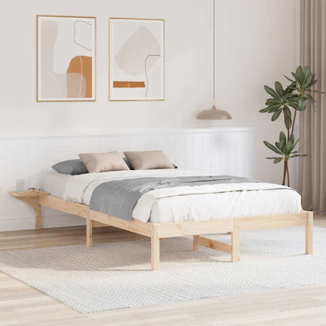 Vidaxl bedframe naturel 135 x 190 cm massief grenenhout