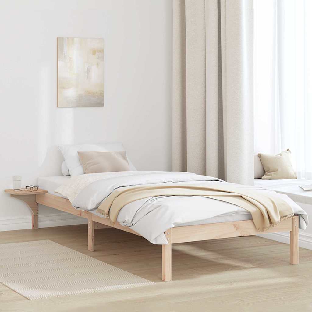 Vidaxl bedframe naturel 100 x 200 cm massief grenenhout