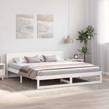 Vidaxl bedframe met hoofdeinde wit 180 x 200 cm massief grenenhout