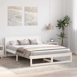 Vidaxl bedframe met hoofdeinde wit 160 x 200 cm massief grenenhout