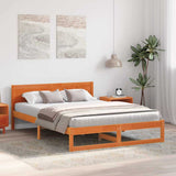 Vidaxl bedframe wasbruin 140 x 200 cm massief grenenhout
