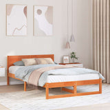 Vidaxl bedframe wasbruin 140 x 190 cm massief grenenhout