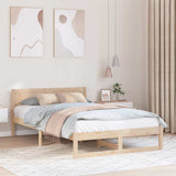 Vidaxl bedframe met hoofdeinde naturel 120 x 190 cm massief grenenhout
