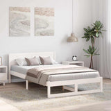Vidaxl bedframe met hoofdeinde wit 120 x 190 cm massief grenenhout
