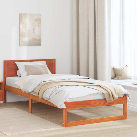 Vidaxl bedframe wasbruin 100 x 200 cm massief grenenhout