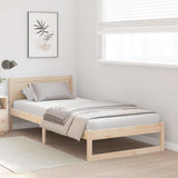 Vidaxl bedframe met hoofdeinde naturel 90 x 190 cm massief grenenhout