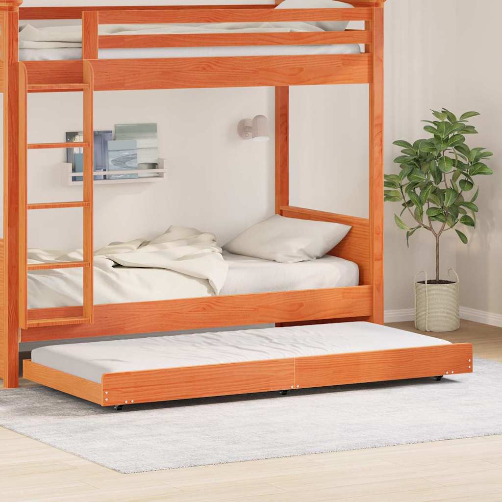 Vidaxl bedframe wasbruin 75 x 190 cm massief grenenhout