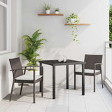 Vidaxl tuin eettafelset 3 st bruin en zwart pe rattan