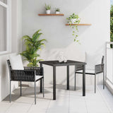 Vidaxl tuin eettafelset 3 st bruin en zwart pe rattan