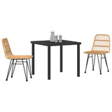 Vidaxl tuin eettafelset 3 st bruin gepoedercoat staal