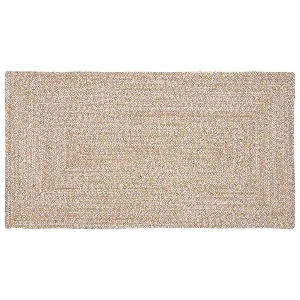 Vidaxl vloerkleden rechthoekig natuurlijk en wit 100 x 200 cm jute