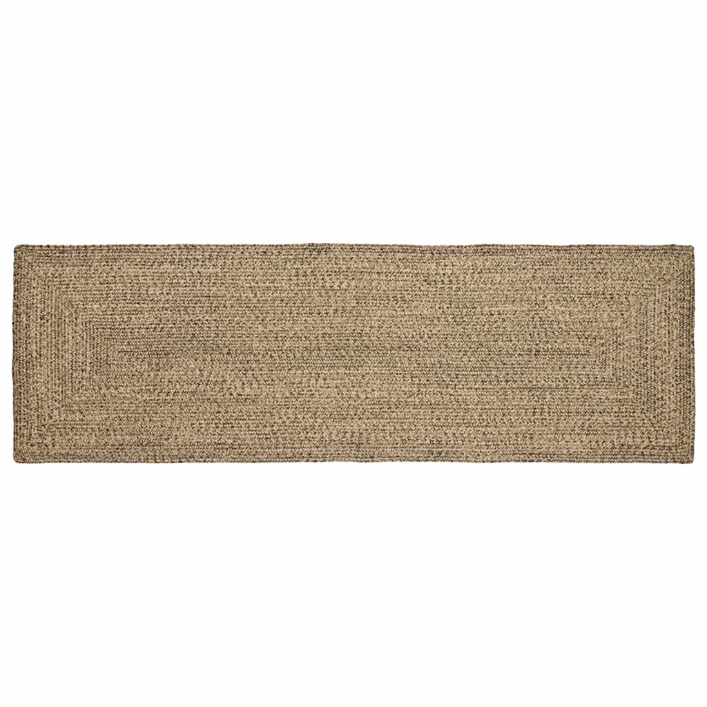 Vidaxl vloerkleden rechthoekig natuurlijk en zwart 80 x 200 cm jute