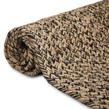 Vidaxl vloerkleden rechthoekig natuurlijk en zwart 160 x 230 cm jute