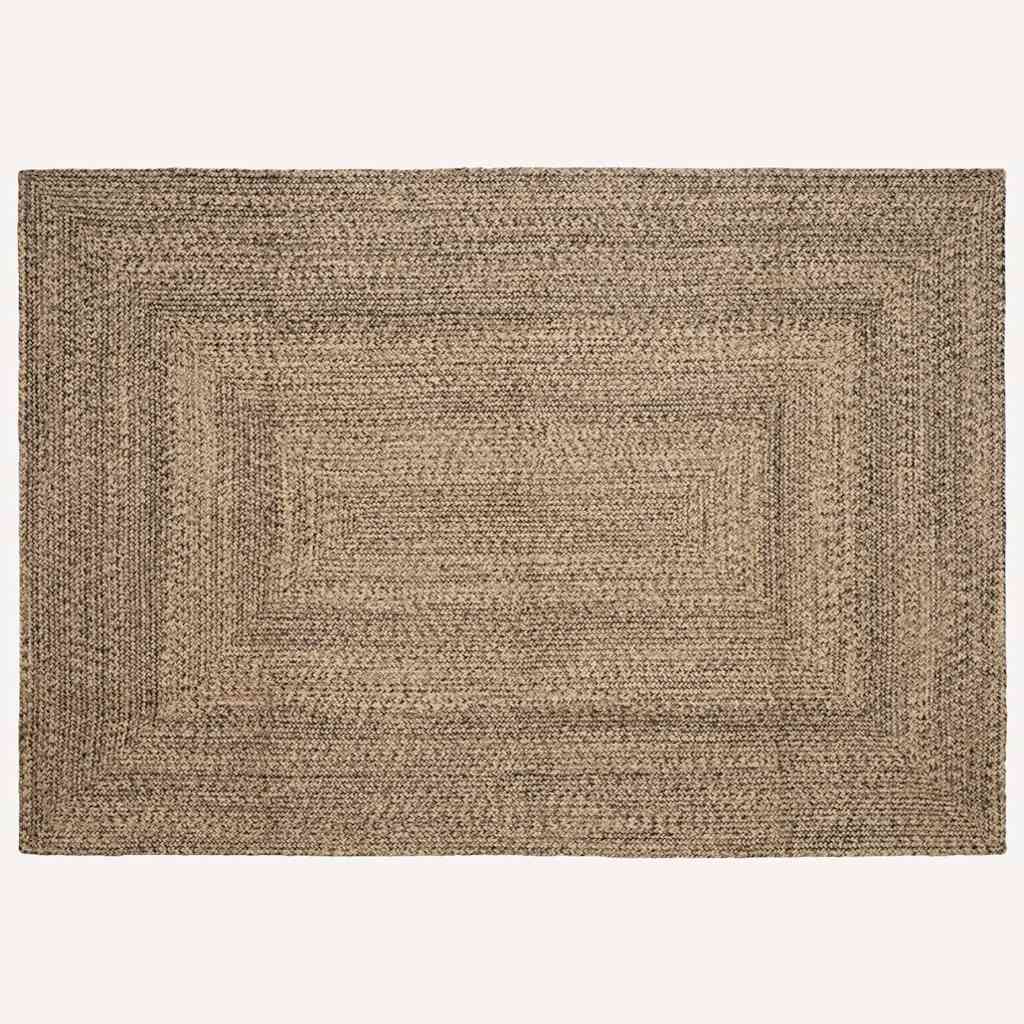 Vidaxl vloerkleden rechthoekig natuurlijk en zwart 160 x 230 cm jute