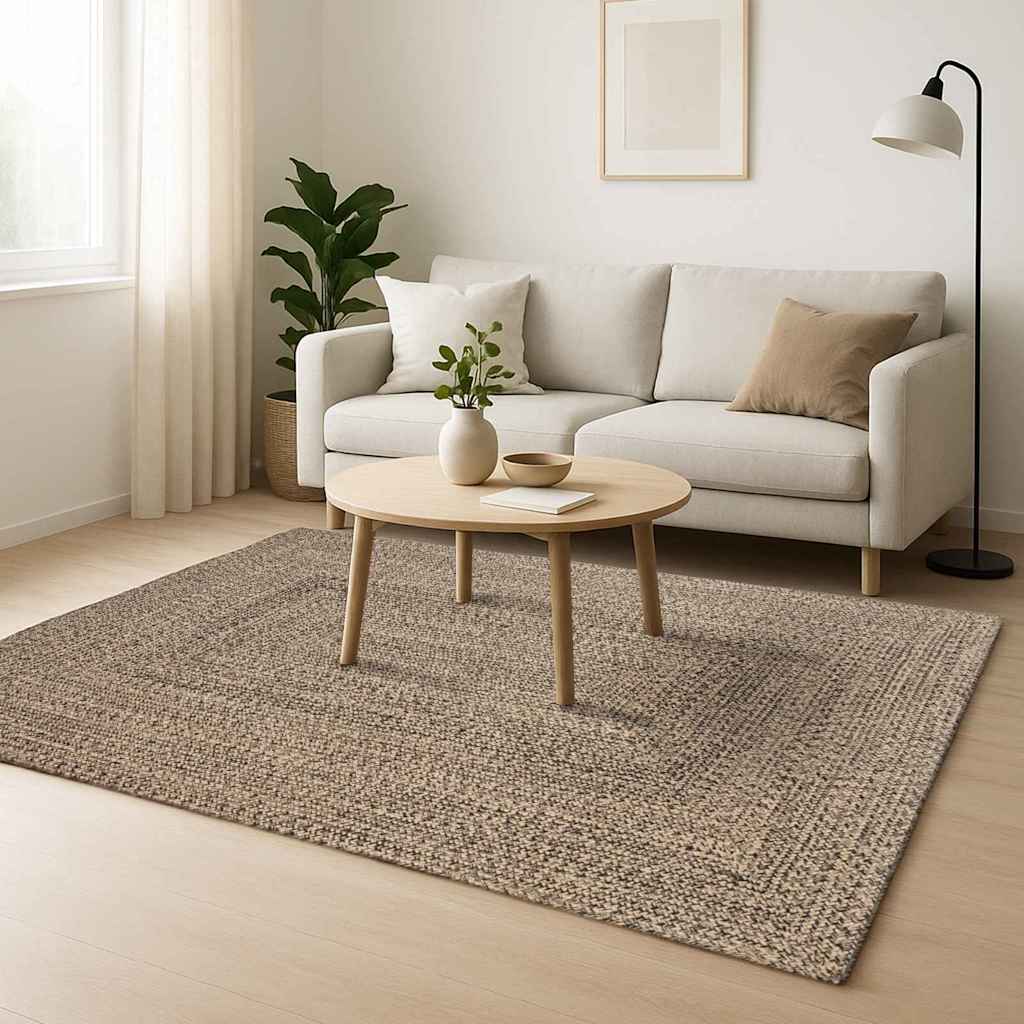 Vidaxl vloerkleden rechthoekig natuurlijk en zwart 200 x 290 cm jute